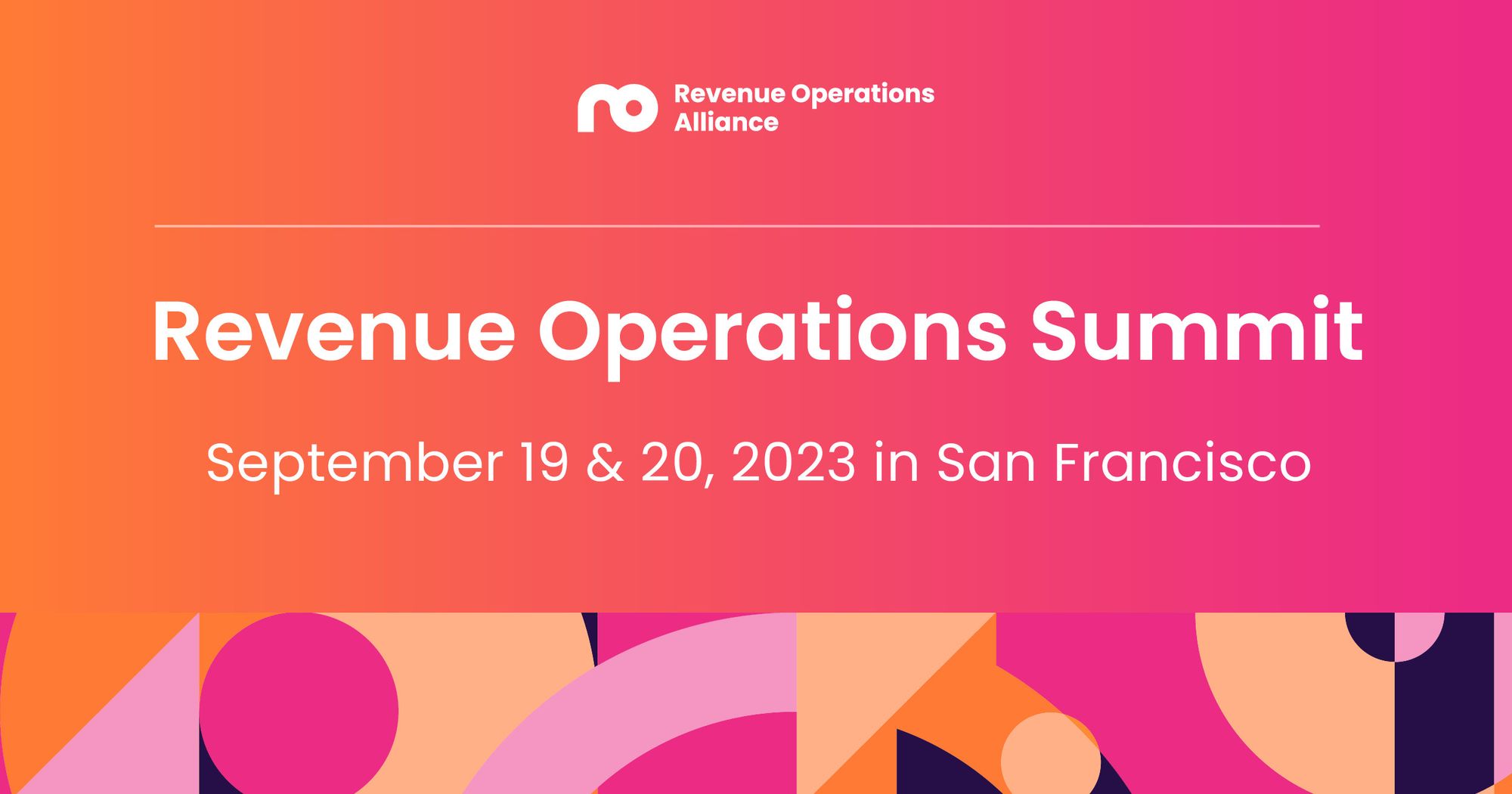 Revenue Operations Summit San Francisco September 19 & 20